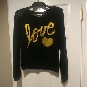 Black and gold knit sweater